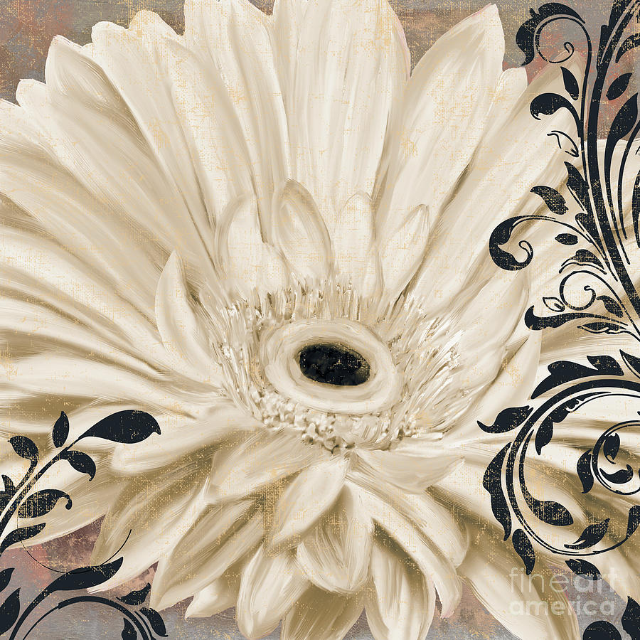 White Daisy Painting - Winter White I by Mindy Sommers