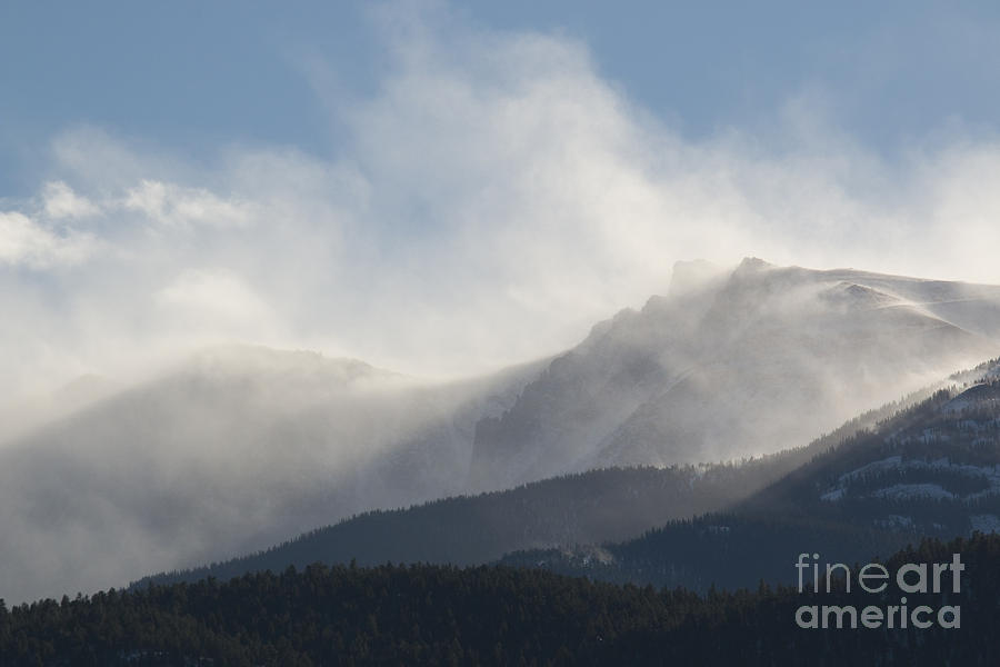Colorado Rockies Photograph - Winter Wind on Pikes Peak Colorado by Steven Krull