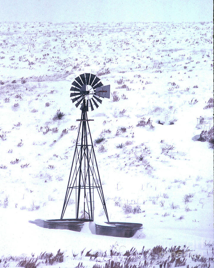 Winter Windmill Kansas Photograph by Garry McMichael