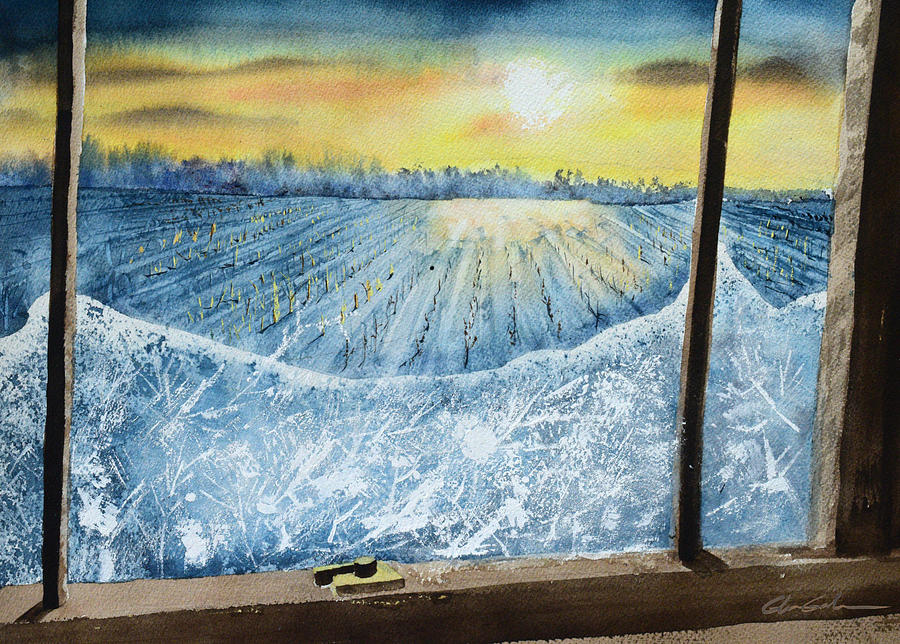 Winter Window Painting by Glenn Galen