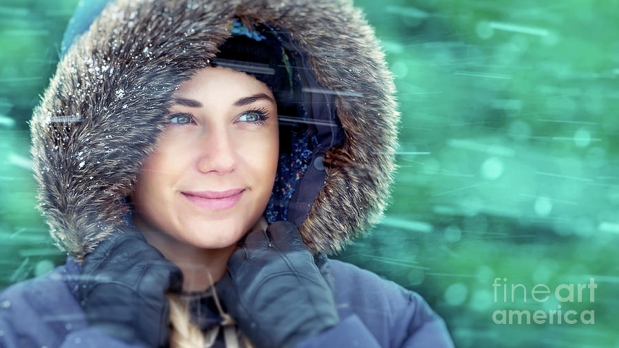 Winter woman portrait Photograph by Anna Om