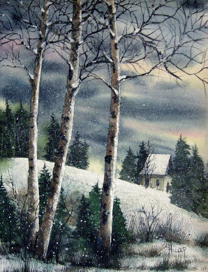 Winter Woods Painting By Linda Hiller