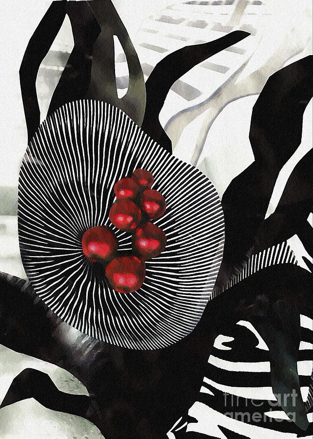 Winterberries Card 1 Digital Art by Sarah Loft