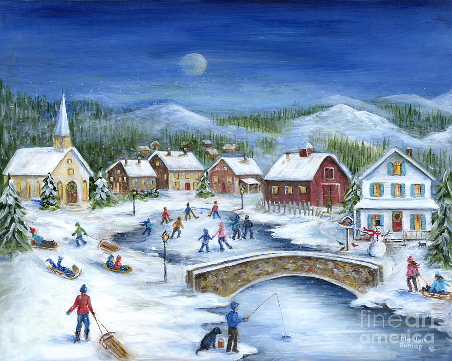 Winterfest Painting by Marilyn Dunlap
