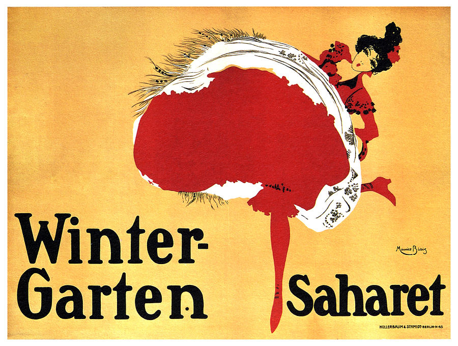 Wintergarten Vaudeville Palace, Berlin - Saharet - Vintage French Cabaret Dance Poster By M Biais Mixed Media