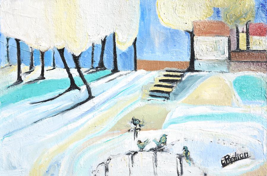 Winterland Painting by Evelina Popilian
