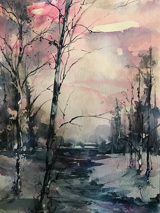 Winters Blush Painting by Robin Miller-Bookhout