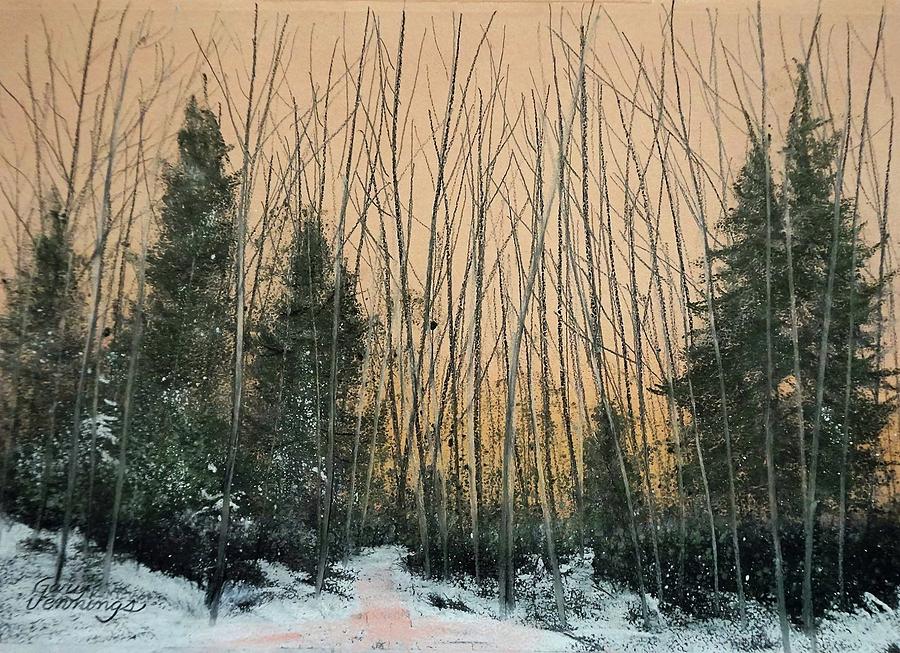 Winters Cold Kiss Pastel by Gary Edward Jennings
