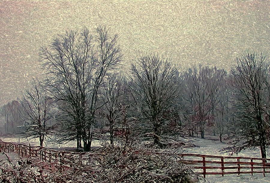 Winter Photograph - Winters First Snowfall by Bellesouth Studio