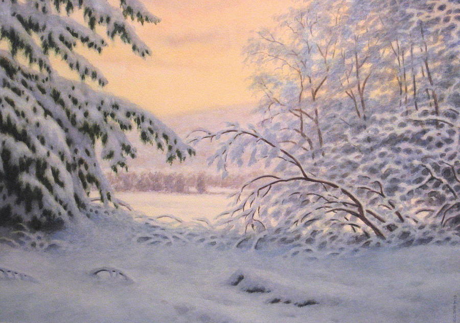 Winter Painting - Winters Hush by Barry DeBaun