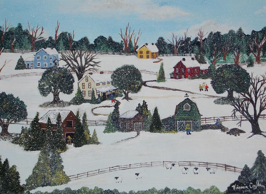 Winters Last Snow Painting by Virginia Coyle