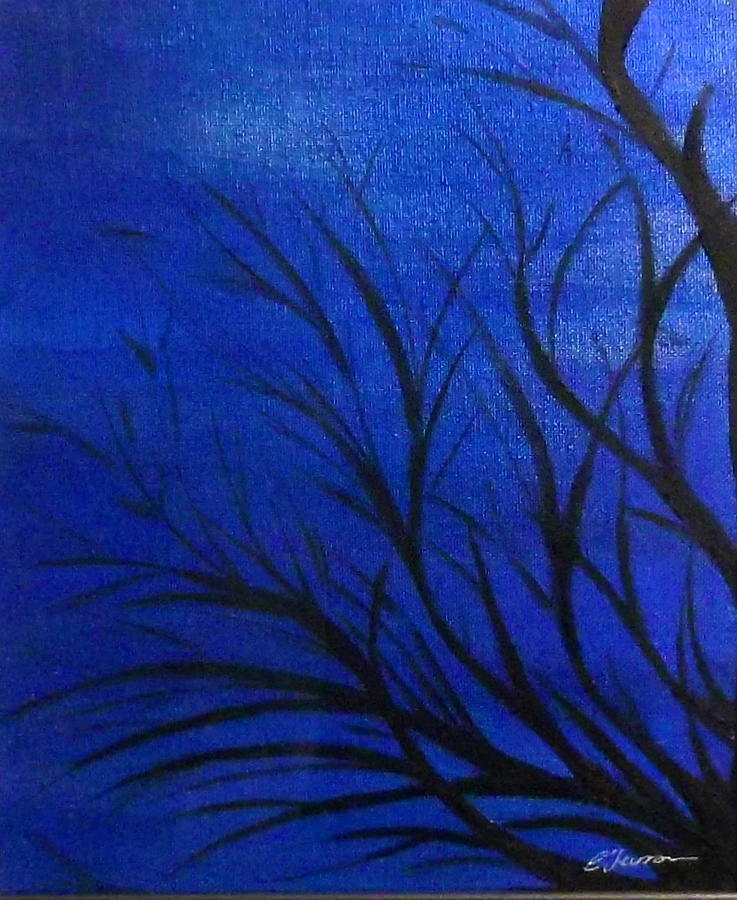 Tree Painting - Winters Moonlight by Emma Farrow
