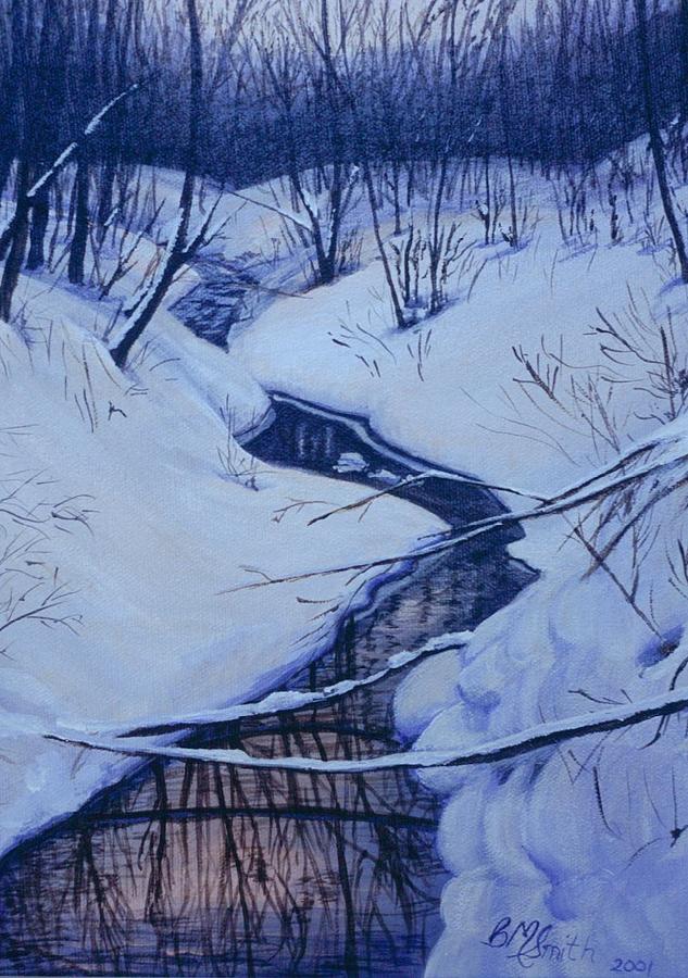 Winters Stream Painting by Barbel Smith