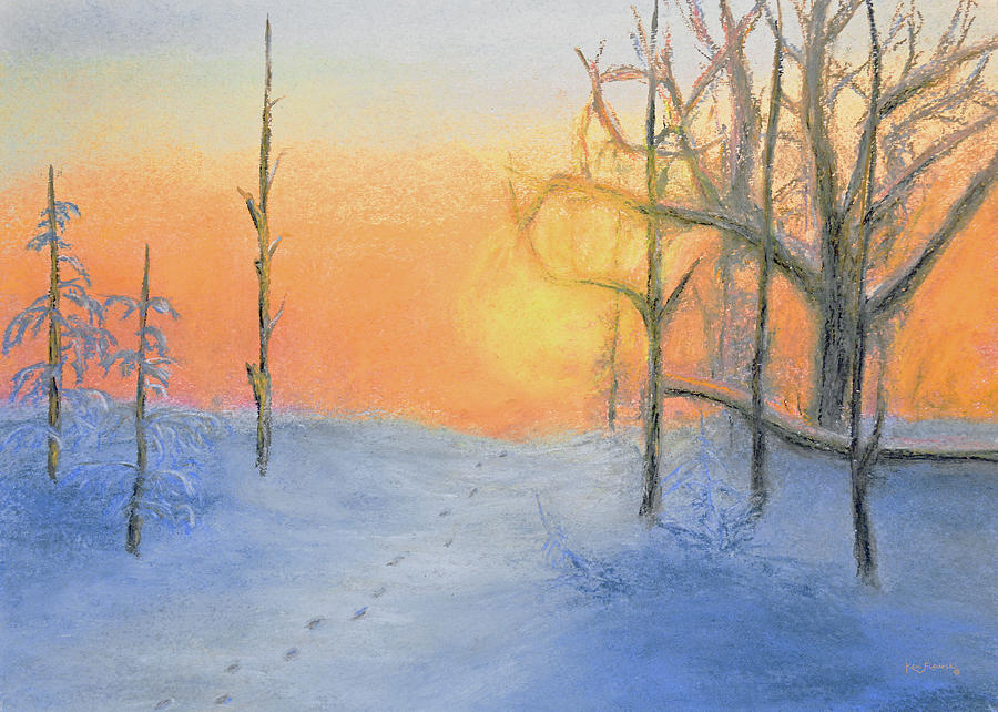 Winters Sunset Pastel by Ken Figurski