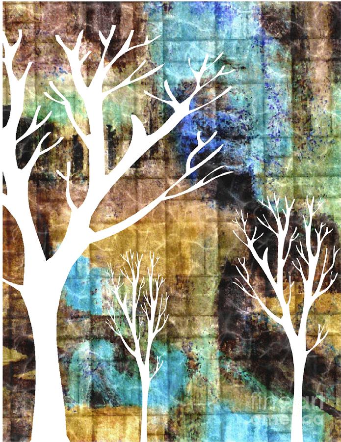 Tree Mixed Media - Winterscape by Mimo Krouzian