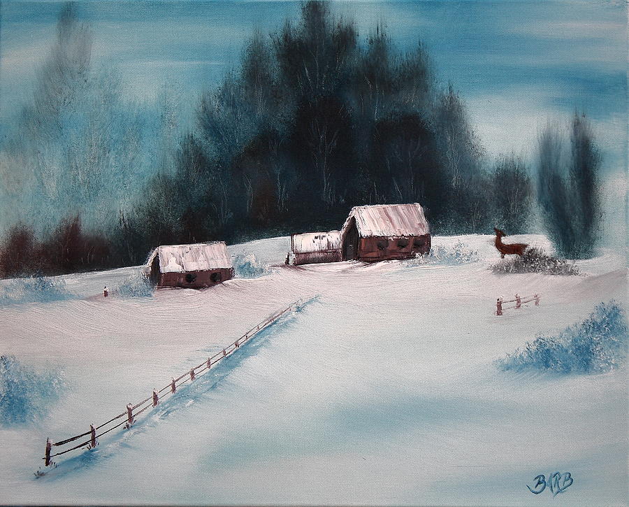 Winterscene Painting by Barbara Teller