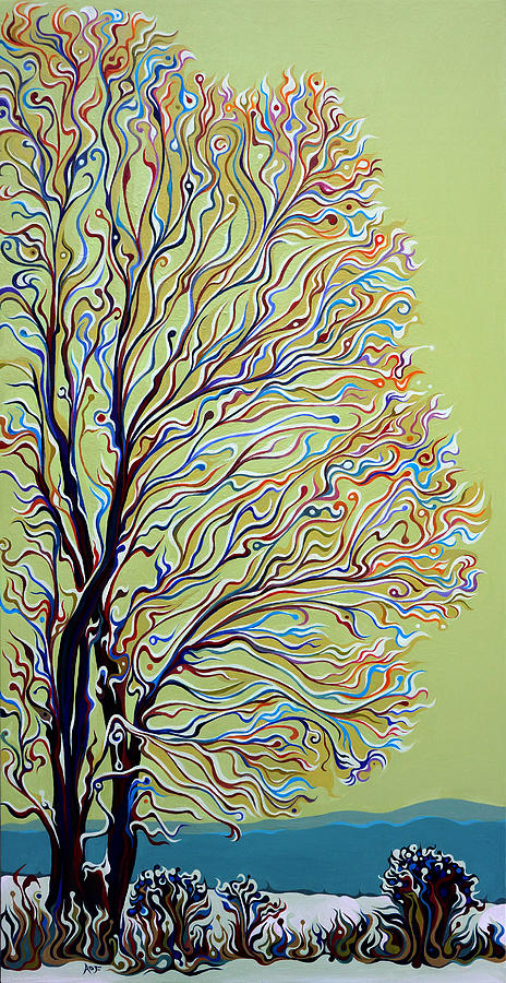 WinterTainment Tree Painting by Amy Ferrari