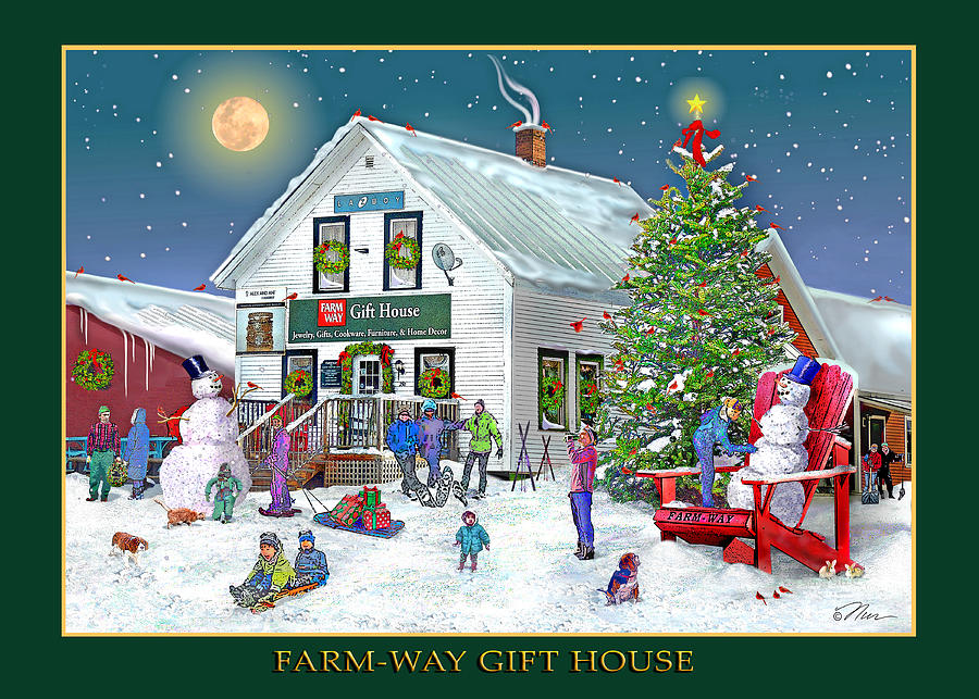 Wintertime at Farm Way in Bradford Vermont Digital Art by Nancy Griswold