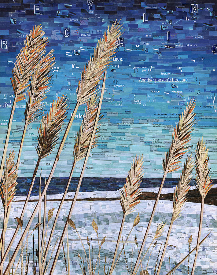 Wintertime on Lake Erie Mixed Media by Shawna Rowe