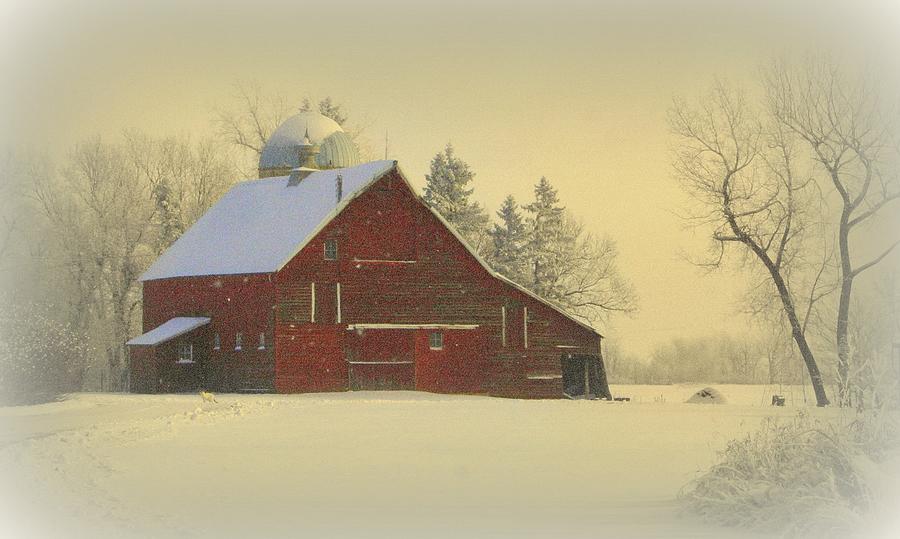 Wintery Barn Photograph by Julie Lueders 
