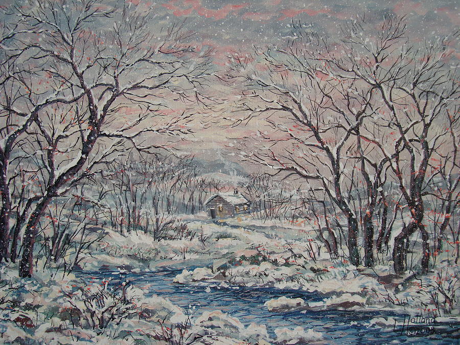 Landscape Painting - Wintery December by Leonard Holland Landscape Painting - Wintery December by Leonard Holland