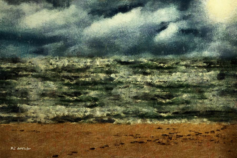 Winter Whitecaps Painting by RC DeWinter