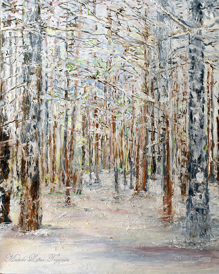 Wintry Woods Painting by Michele A Loftus
