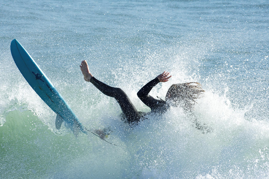 Wipeout - Surfer at Cayucos, California Photograph by Darin Volpe