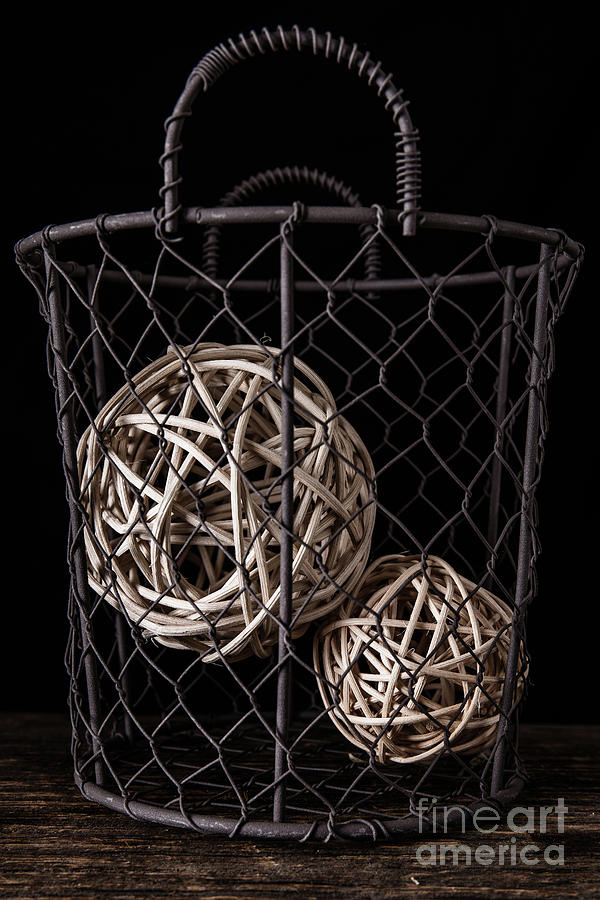 Still Life Photograph - Wire basket and balls still life by Edward Fielding