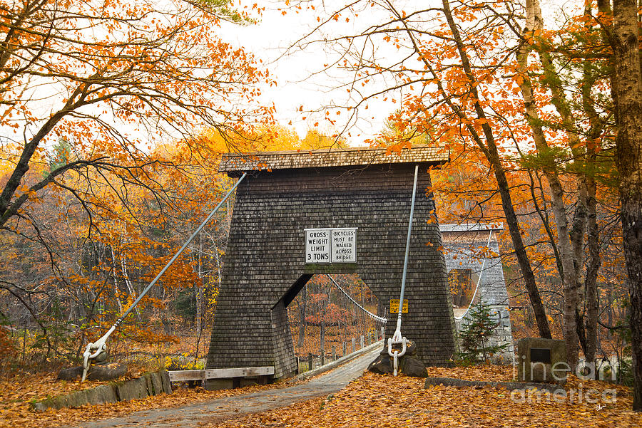 Wire Bridge in the Fall Photograph by Alana Ranney