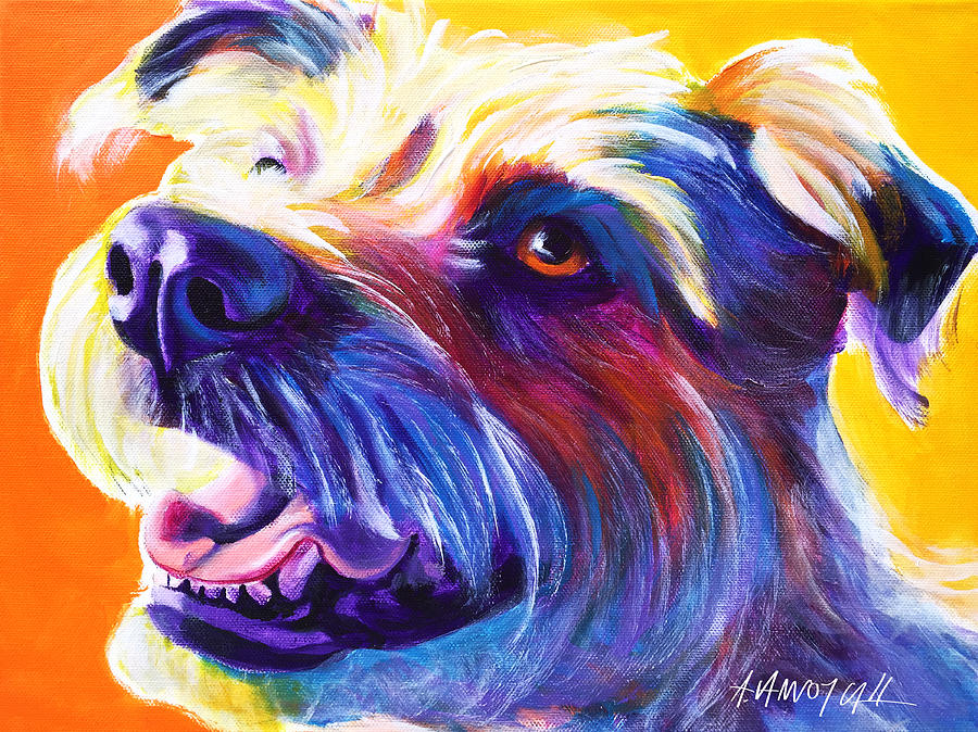 Dog Painting - Wire Hair Terrier - Penny by Dawg Painter