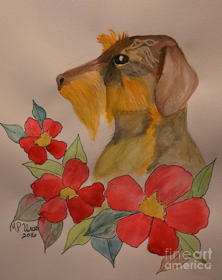 Wire-Haired Dachshund Painting by Maria Urso