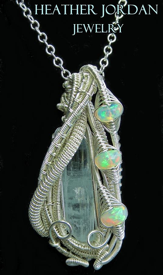 Aquamarine wire wrapped pendant