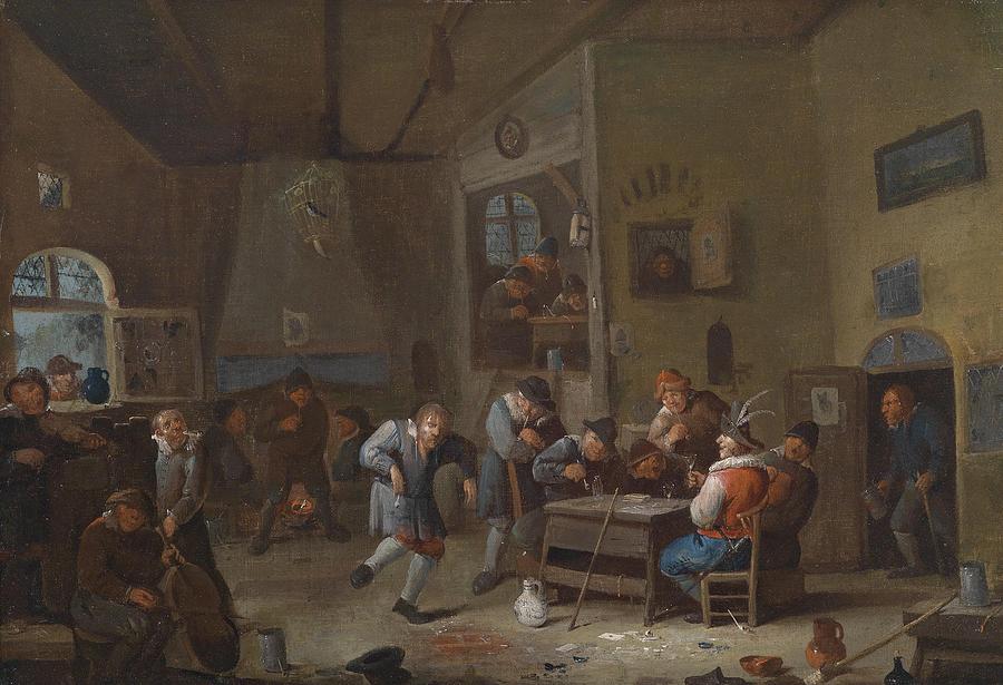 Wirtshausinterieur Painting by Egbert van Heemskerck