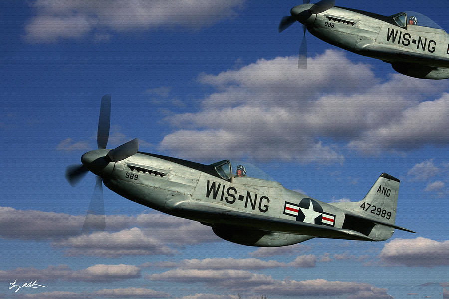 WIsconsin ANG Mustangs -Oil Digital Art by Tommy Anderson