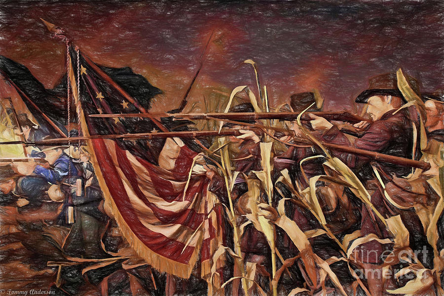 Wisconsin Black Hats at Antietam - Colored Pencil Digital Art by Tommy Anderson