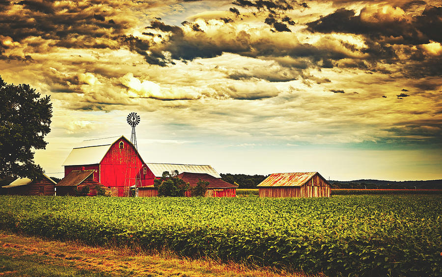 Wisconsin Farm At Dusk Photograph by Mountain Dreams - Pixels
