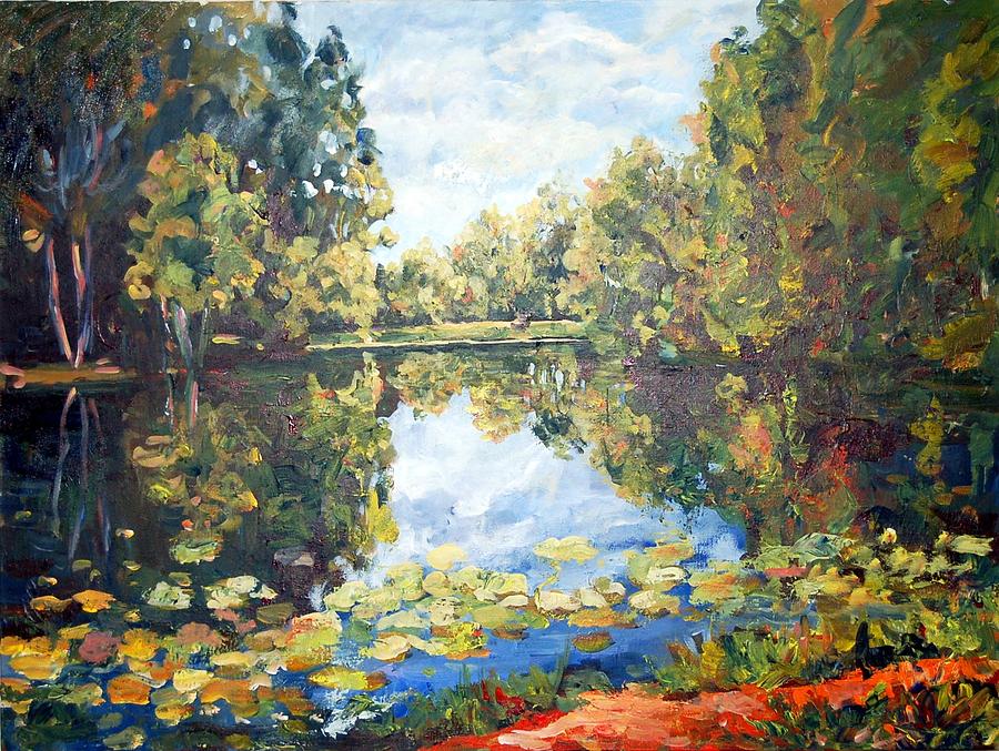 Wisconsin Farm Pond Painting by Ingrid Dohm