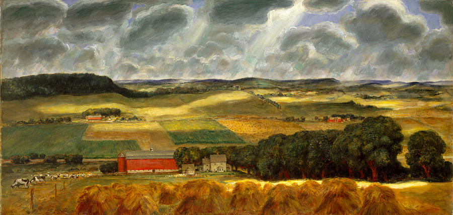 Midwest Painting - Wisconsin Landscape by John Steuart Curry