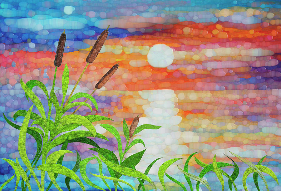 Wisconsin Marsh Sunset Painting by Jack Zulli