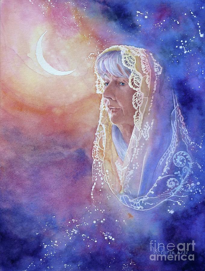  Wisdom of the Waning Moon Painting by Victoria Lisi