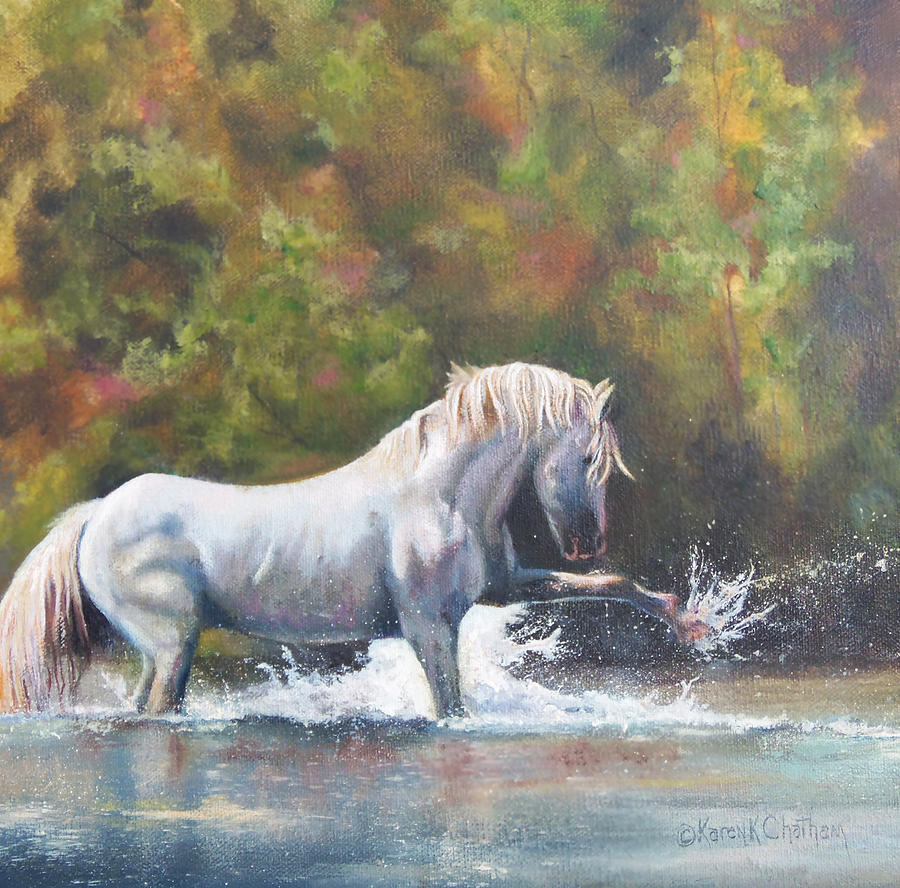 Salt River Wild Horses Painting - Wisdom Of The Wild by Karen Kennedy Chatham