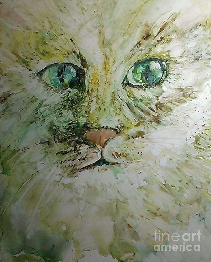 Wise Turquoise Eyes Painting by Susan Blackaller-Johnson