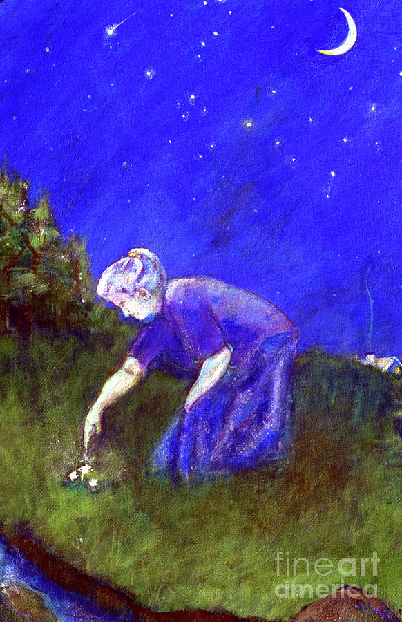 Wise Woman finds Herbs Painting by Doris Blessington