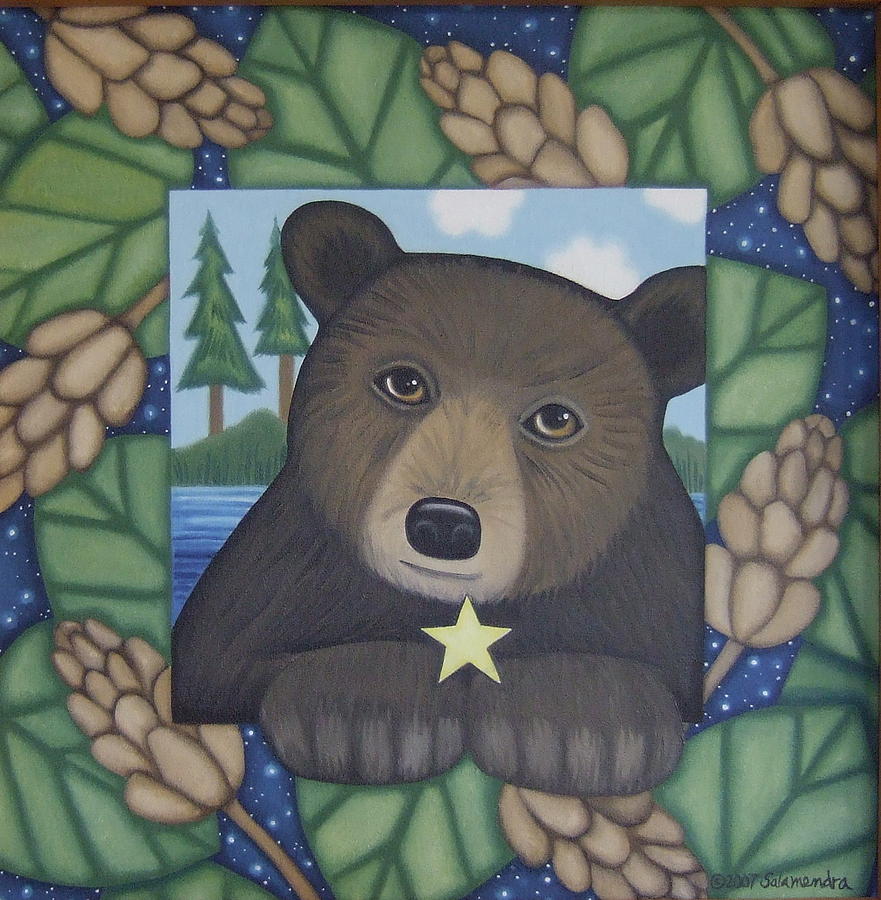 Bear Painting - Wish Upon a Star by Arlene Salamendra