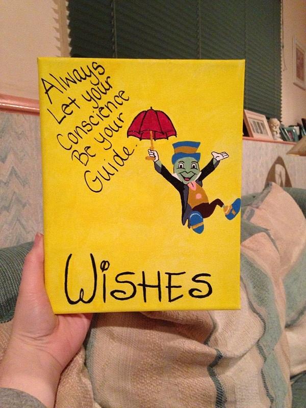 Disney Painting - Wishes feat. Jiminy Cricket by Danielle Slaboda