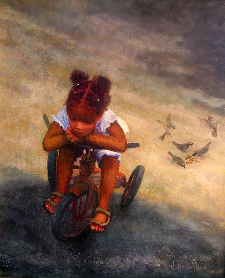 Child Painting - Wishing For Wings by Valerie Aune Child Painting - Wishing For Wings by Valerie Aune