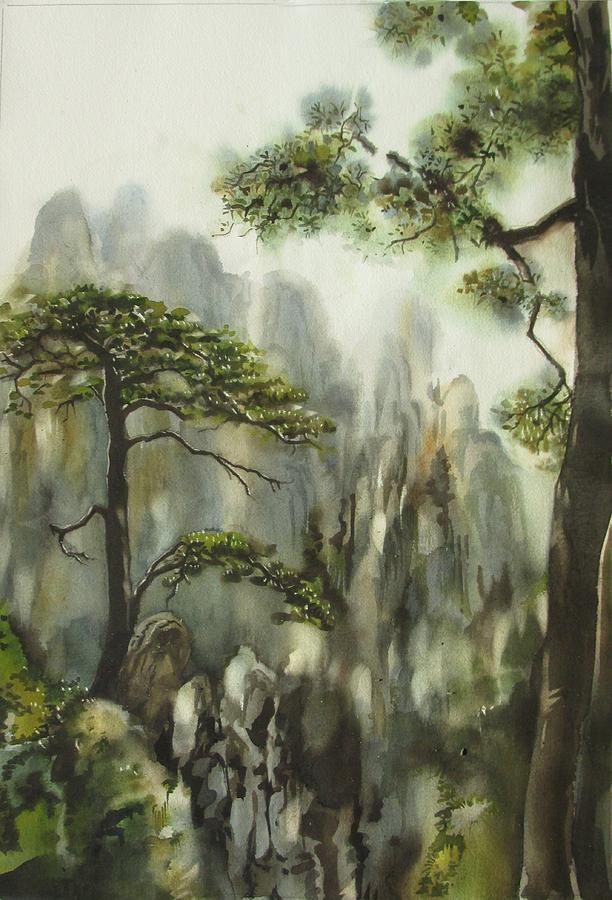 Nature Painting - Wispering pines by Alfred Ng