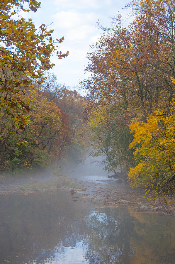 Wissahickon Creek - Misty Autumn Morning Photograph by Bill Cannon