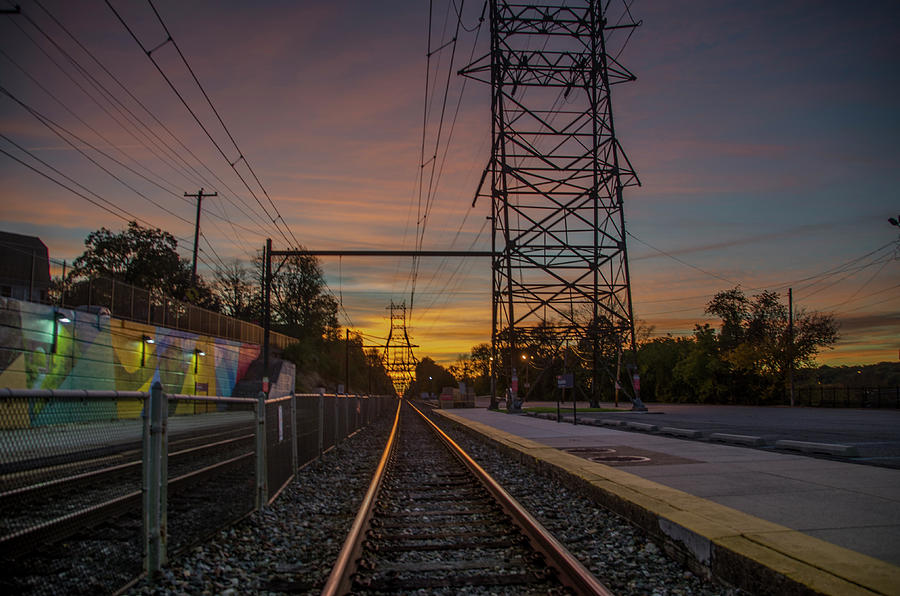 Wissahickon Train Station Sunrise Photograph by Bill Cannon